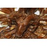 Dessus de porte sculpté \"Aigle et mouflon\"