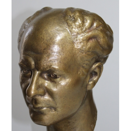 Buste d\'un homme en bronze signé Fr. SCHMIED
