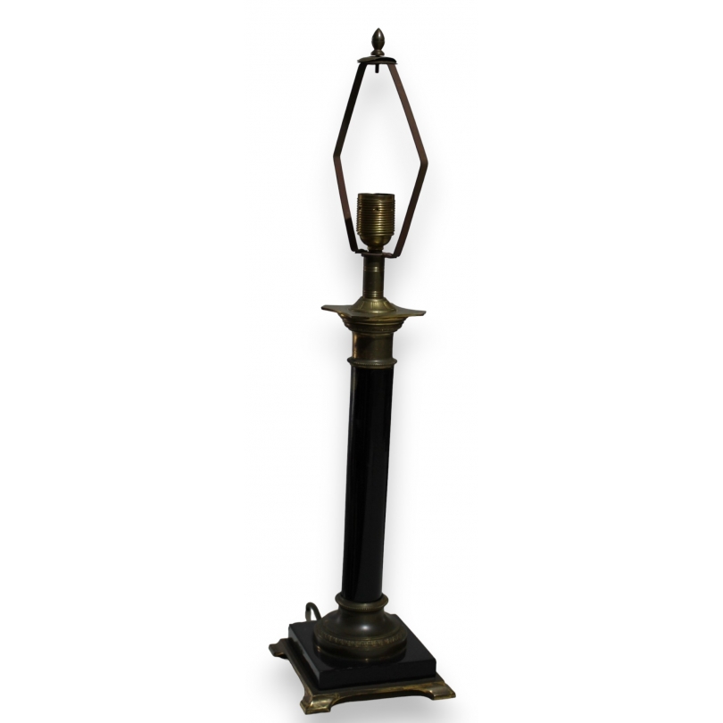  Pied de lampe "Colonne" en laition sur  Moinat SA  - Antiquités décoration