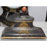 Black Neuchâtel-style clock with gold-coloured rose motifs at  Moinat SA  - Antiques and home décor