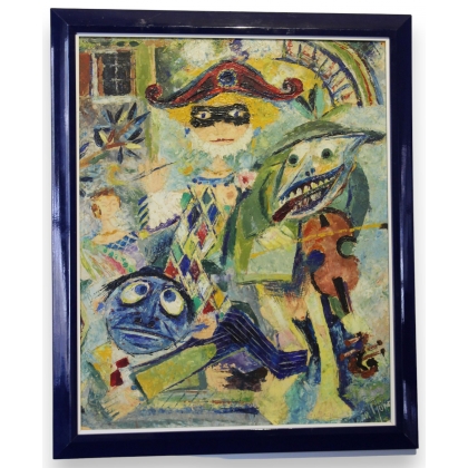 Tableau \"Harlequin\" signé JEAN MONOD