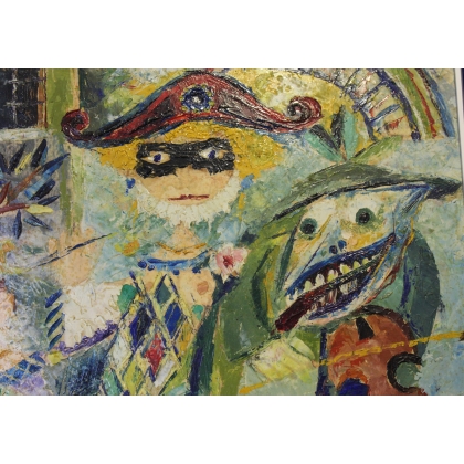 Paintings | Painting entitled ‘Harlequin’ signed JEAN MONOD Moinat SA  - Antiques and home décor