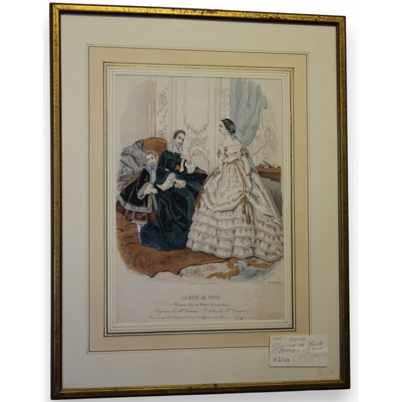 Engraving ‘La mode de Paris’ by Anais TOUDOUZE at Moinat SA – Antiques and decorative items – Engravings, lithographs