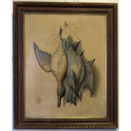 Paire de lithographies "Oiseaux" en relief  sur Moinat SA  - Antiquités décoration -  Gravures, Lithos