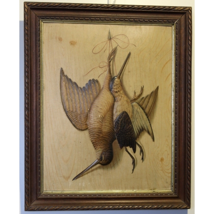 Paire de lithographies "Oiseaux" en relief  sur Moinat SA  - Antiquités décoration -  Gravures, Lithos