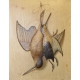 Paire de lithographies "Oiseaux" en relief