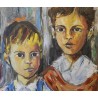 Paintings | Painting entitled ‘Two Boys’ by M TROTTA, Moinat SA  – Antiques and home décor