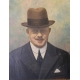 Tableau portrait "Homme au chapeau" signé VIAROZ