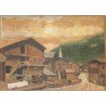 Tableau "Village de montagne" signé Eug. BROSSY 21  sur Moinat SA  - Antiquités décoration -  Gouaches, Aquarelles, Pastels