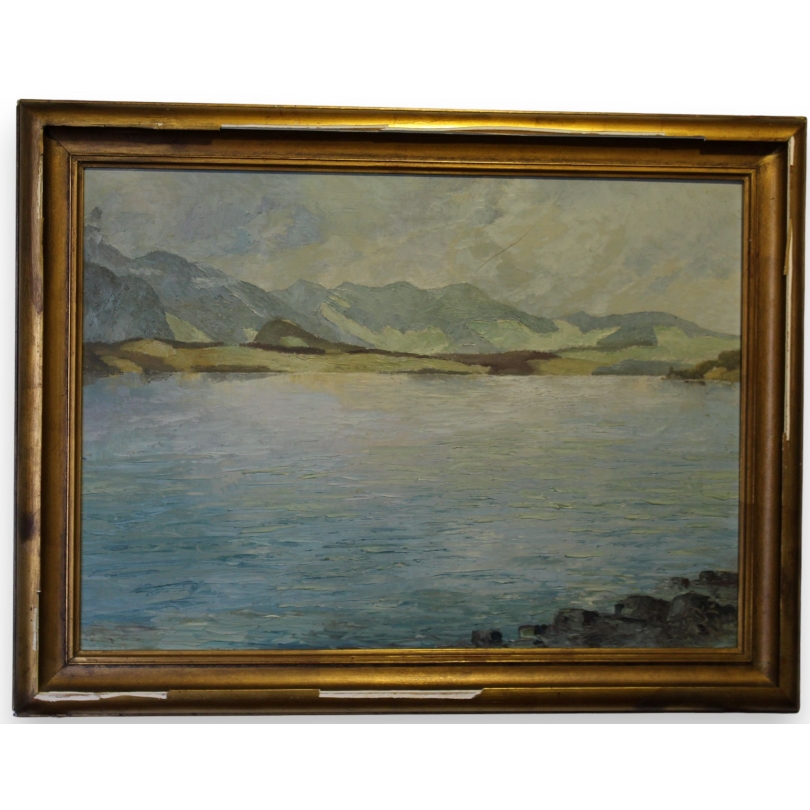 Paintings | Painting ‘Lake Thun’, monogrammed KW 1932, Moinat SA  – Antiques and home décor