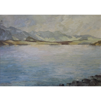Paintings | Painting ‘Lake Thun’, monogrammed KW 1932, Moinat SA  – Antiques and home décor