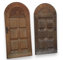 Paire de portes arquées en bois