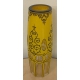 Vase de bohème, cristal taillé jaune avec overlay