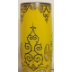 Vase de bohème, cristal taillé jaune avec overlay