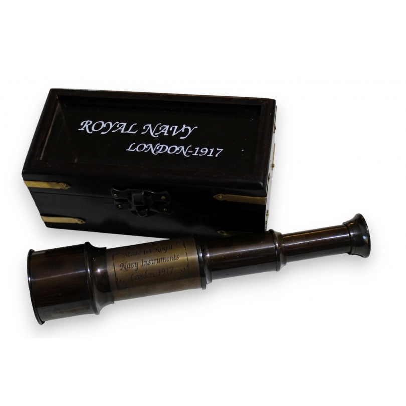 "Royal Navy" Spotting Scope in its box at Moinat SA – Antiques and Decor