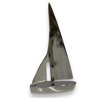 Bateau "Voilier" de décoration en aluminium poli