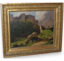 Tableau "Paysage", signé E. v. MURALT