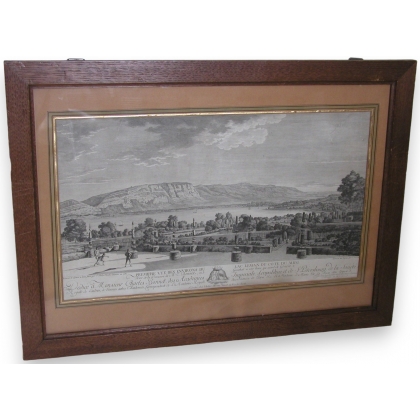 Gravure "Vue du Lac Léman" par MALGO