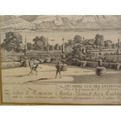 Radierung „Blick auf den Genfer See“ von MALGO  bei Moinat SA  – Antiquitäten und Dekoration –  Radierungen, Lithografien