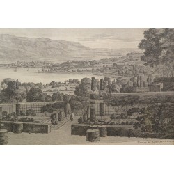 Radierung „Blick auf den Genfer See“ von MALGO  bei Moinat SA  – Antiquitäten und Dekoration –  Radierungen, Lithografien