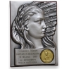 Plaque en bronze argenté "Collegio Agenti"