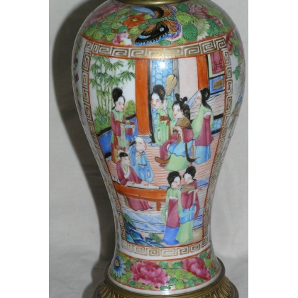  Paire de vases montés en lampe sur  Moinat SA  - Antiquités décoration