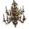 Lustre hollandais en bronze à 12 flammes