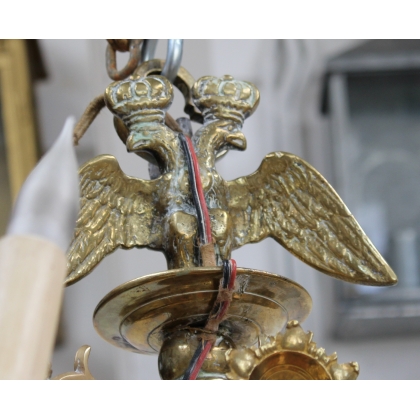 Lustre hollandais en bronze à 12 flammes