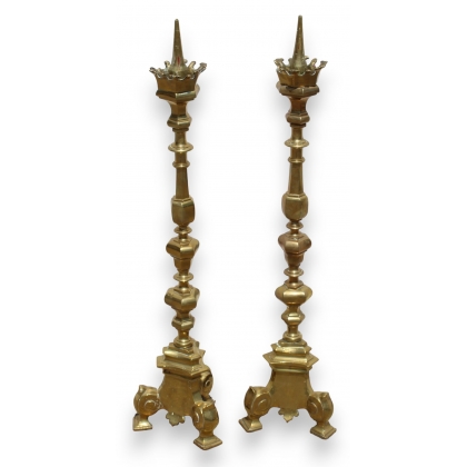 Pair of bronze candlesticks by  Moinat SA  - Antiques and home décor