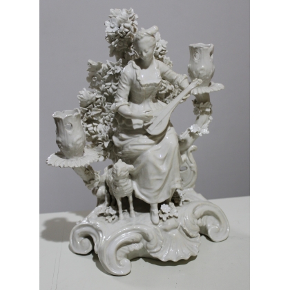 Pair of Chelsea porcelain candlesticks from Moinat SA – Antiques and home décor