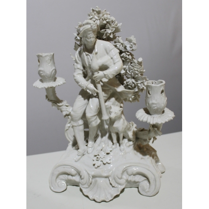 Pair of Chelsea porcelain candlesticks from Moinat SA – Antiques and home décor