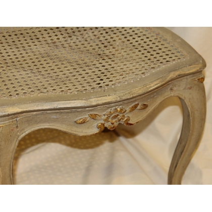 A pair of lacquered and cane-seated Louis XV chairs. Available from  Moinat SA  - Antiques and home décor
