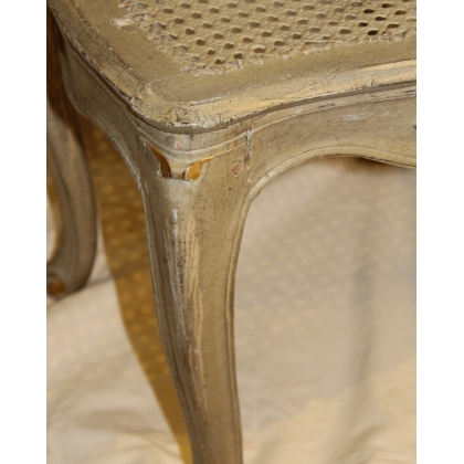 A pair of lacquered and cane-seated Louis XV chairs. Available from  Moinat SA  - Antiques and home décor