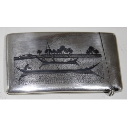  Boite à cartes de visite en argent gravée "Nil" sur  Moinat SA  - Antiquités décoration