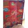 "Fish" screen with a red background, signed by Henry FARION, from Moinat SA – Antiques and home décor