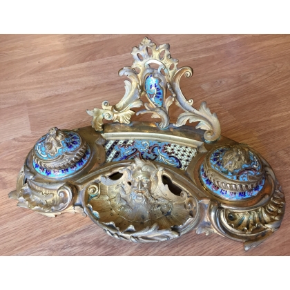 Encrier Napoléon III en bronze cloisonné