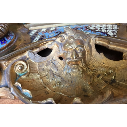 Encrier Napoléon III en bronze cloisonné