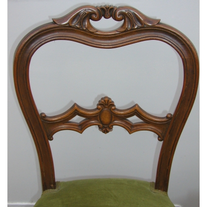 Louis Philippe living room suite in green striped velvet at  Moinat SA  - Antiques and home décor