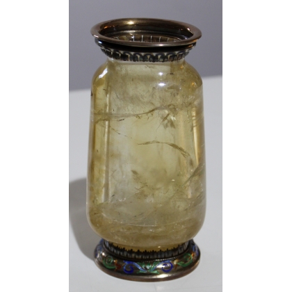  Paire de vases en cristal de roche et argent sur  Moinat SA  - Antiquités décoration