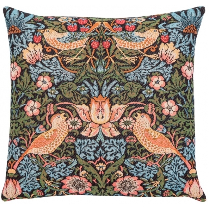 Coussin \"Strawberry Thief bleu\"
