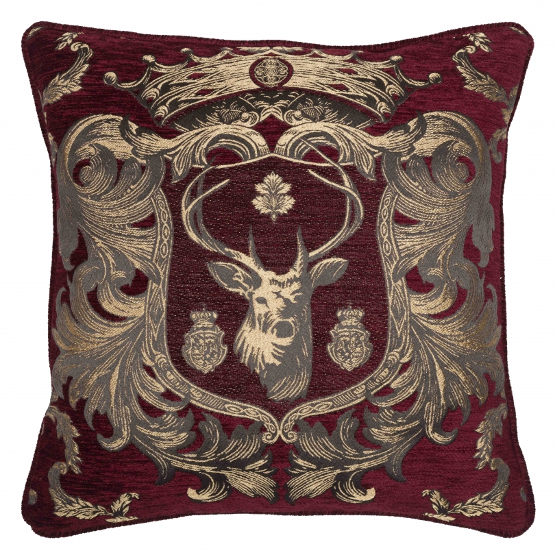 Coussin "Regal Stag Rouge"