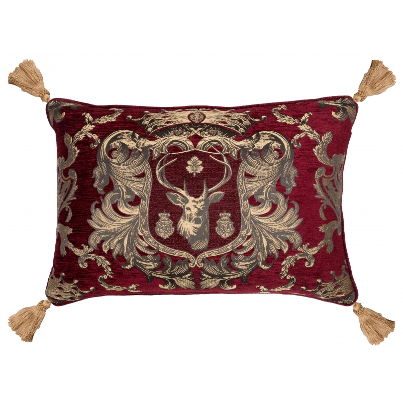 'Regal Stag Red' Large Cushion at Moinat SA – Antiques and home décor