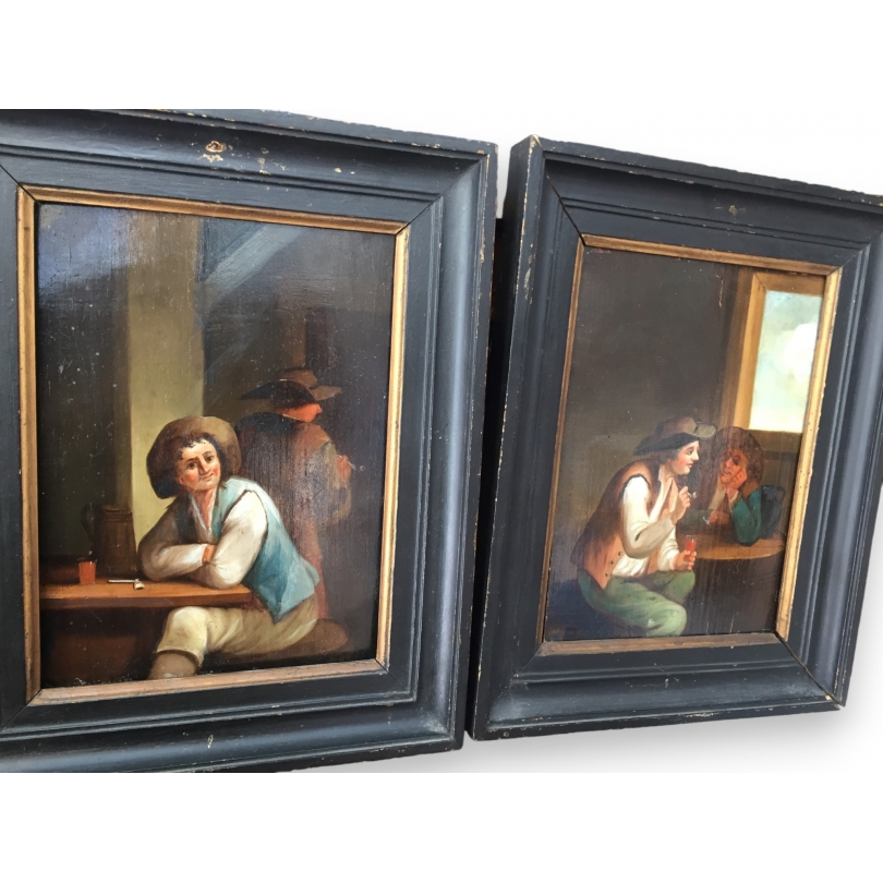 Paintings | Pair of paintings, ‘Interior Scenes’, Moinat SA  – Antiques and home décor
