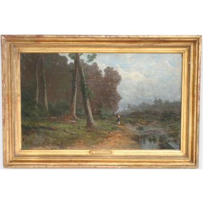 Tableau \"Paysage\", signé S. CARIGNANI.