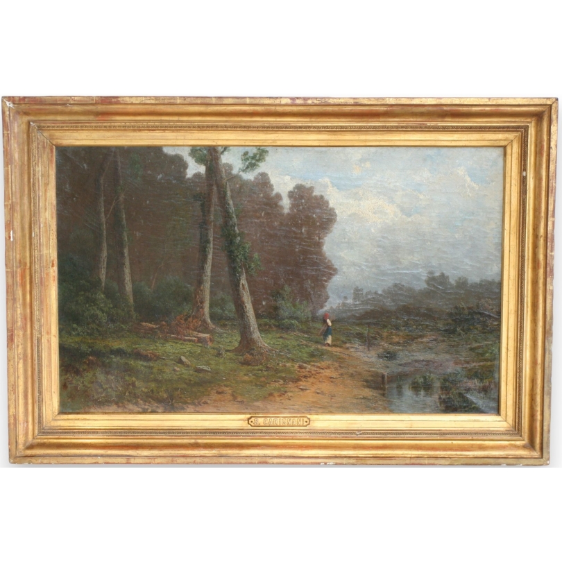 Paintings | Painting entitled ‘Landscape’, signed S. CARIGNANI. Moinat SA  – Antiques and home décor