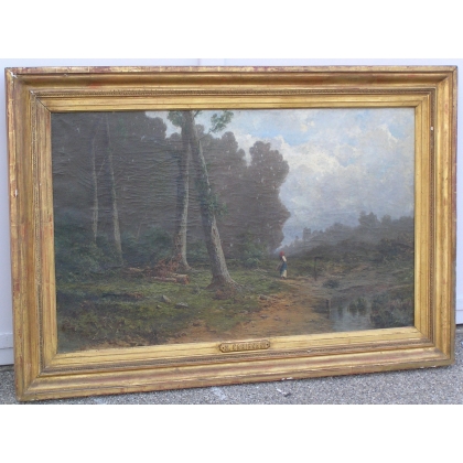 Paintings | Painting entitled ‘Landscape’, signed S. CARIGNANI. Moinat SA  – Antiques and home décor