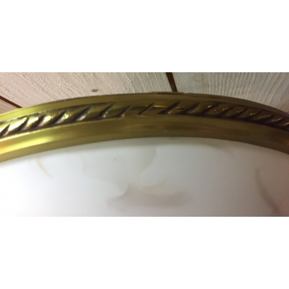 Plafonnier en bronze et en verre