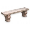 Banc droit en marbre rose, assise sculptée