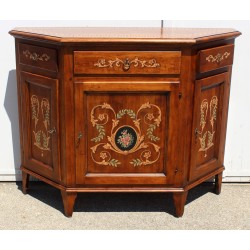  Buffet à 3 portes, décor fleurs peint sur  Moinat SA  - Antiquités décoration