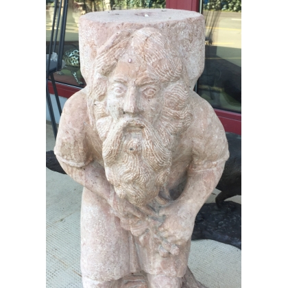 "Nain" table leg in pink marble at  Moinat SA  - Antiques and home décor